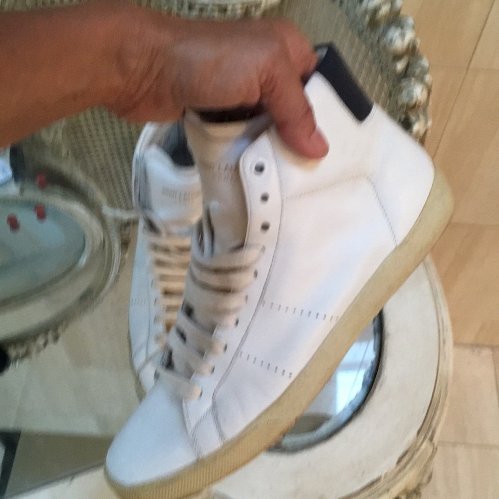 YSL Saint Laurent White High-Top Sneakers - Picture 6 of 8